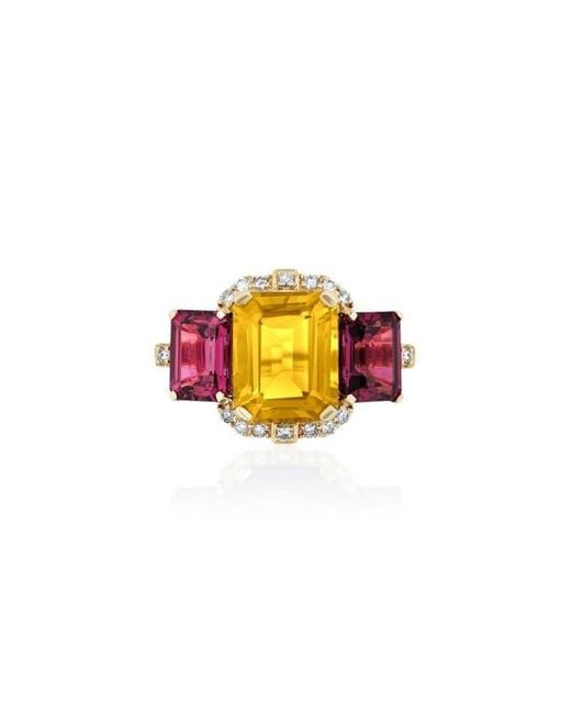 Goshwara Multicolor Gossip Semiprecious Stone Ring