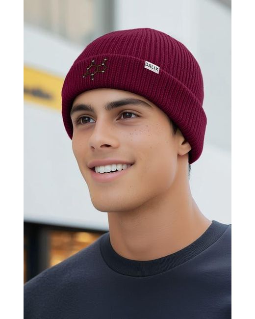 Alix Red Molecule Beanie for men