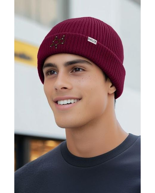 Alix Red Molecule Beanie for men