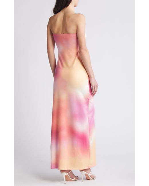 Something New Pink Heather Strapless Maxi Dress