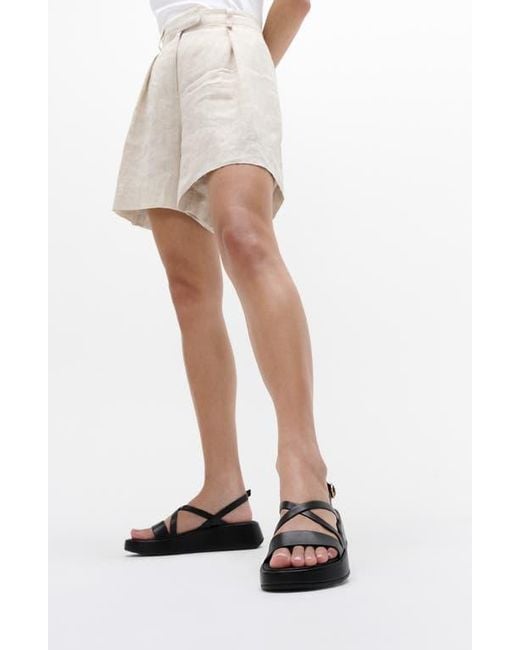 Fitflop Black F-Mode Slingback Platform Wedge Slide Sandal