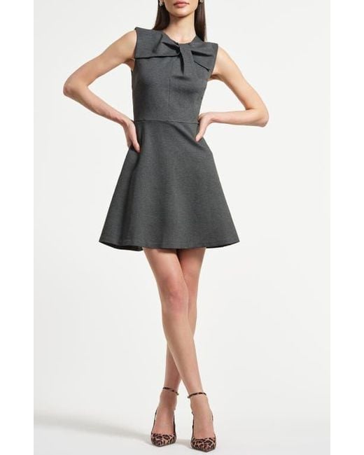 Isaac Mizrahi New York Black Sleeveless Bow Ponte Minidress