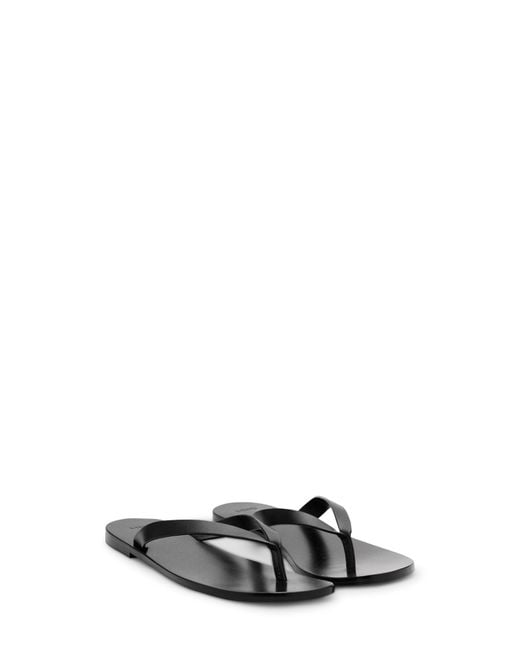 Mango Black Wave Round Toe Thong Sandal