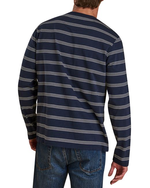 Barbour Blue Manta Long Sleeve Pocket Piqué T-shirt for men