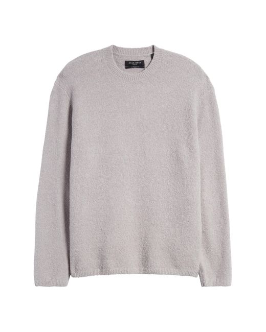 AllSaints Gray Eamont Organic Cotton Blend Crewneck Sweater for men