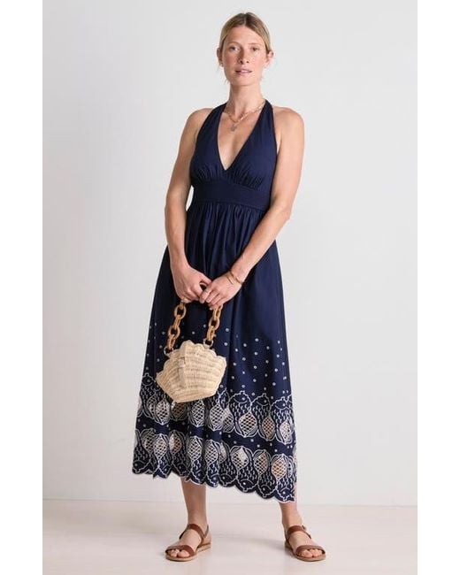 Vineyard Vines Sconset Halter Cotton Eyelet Dress in Blue | Lyst