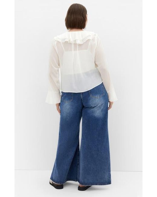 City Chic White Lushious Tiered Ruffle Top