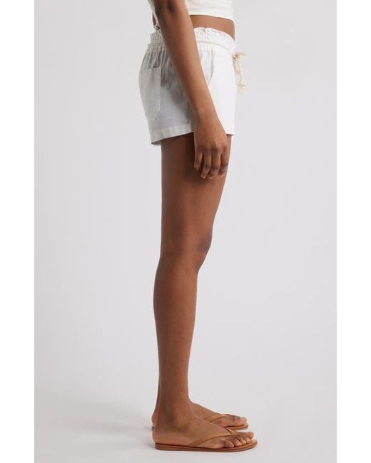 Roxy White Oceanside Cotton Drawstring Shorts