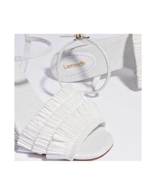 Larroude White Yves Fringe Wedge