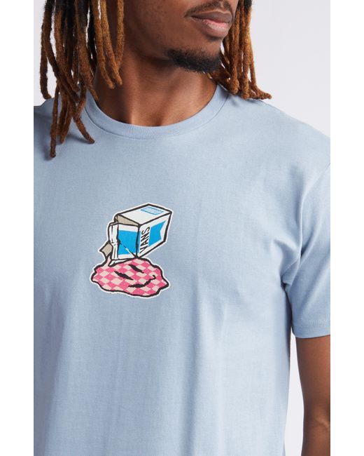 Vans Blue Spilled Warp Cotton Graphic T-shirt for men