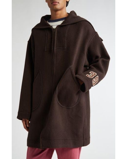 Bode Black Sideline Wool Coat for men