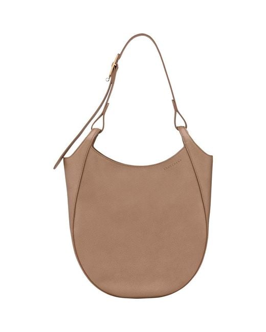 Longchamp Brown Large Le Foulonne Leather Hobo Bag