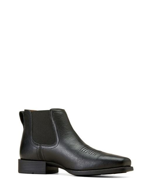 Ariat Black Booker Ultra Square Toe Western Chelsea Boot for men
