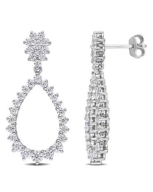 Julianna B White Moissanite Open Teardrop Dangle Earrings