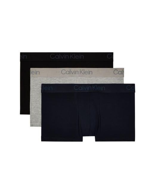 Calvin Klein Black 3-Pack Stretch Modal Trunks for men