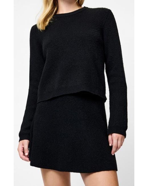 French Connection Black Vhari Rib Knit Top