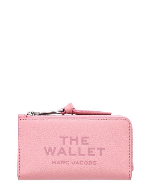 Marc Jacobs Pink The Medium Flat Leather Wallet