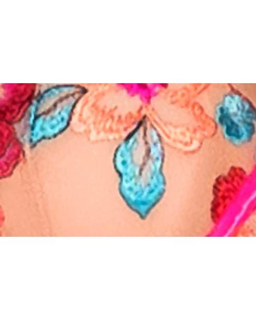 MAPALE Orange Embroidered Mesh Underwire Babydoll Chemise & G-String Set