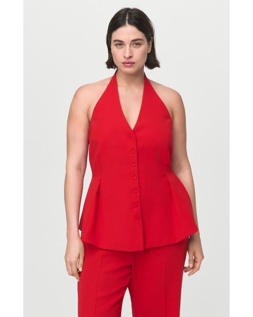 Mango Red High Waist Pants