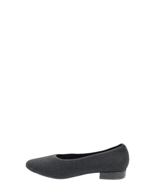 David Tate Black Runway Ballet Flat