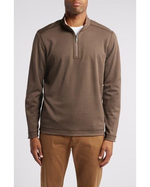Johnston & Murphy Brown Xc4 Reversible Performance Quarter Zip Pullover for men