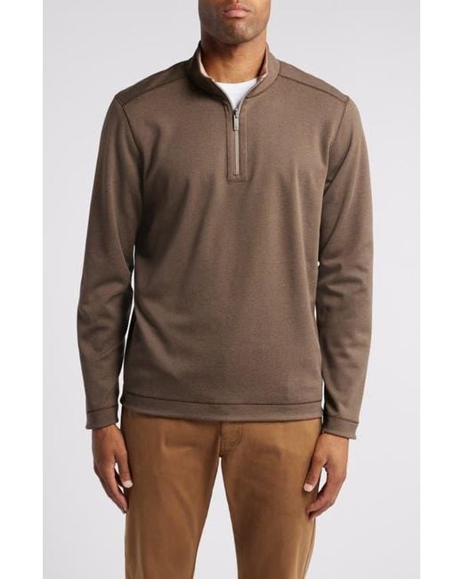 Johnston & Murphy Brown Xc4 Reversible Performance Quarter Zip Pullover for men