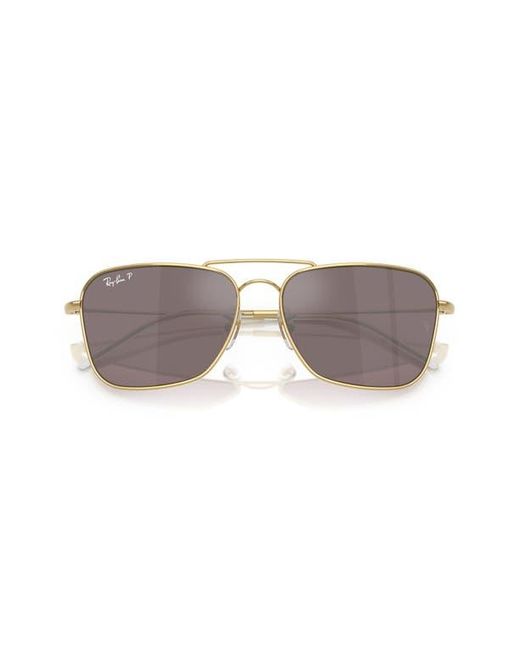 Ray-Ban Multicolor Caravan Reverse 58Mm Polarized Square Aviator Sunglasses for men