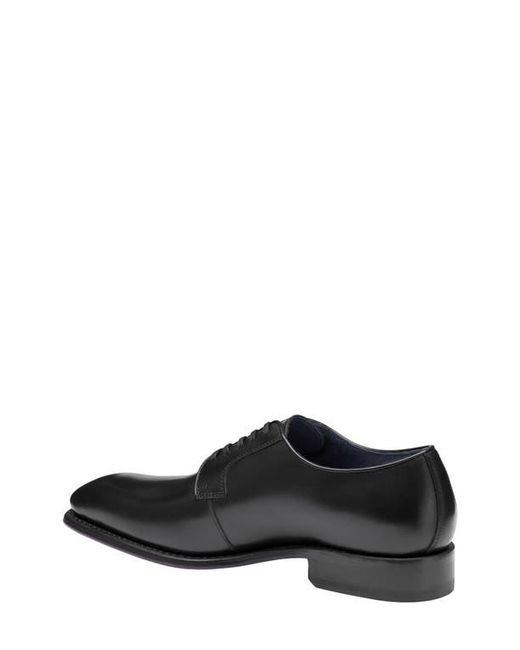 Johnston & Murphy Black Ashton Plain Toe Derby for men