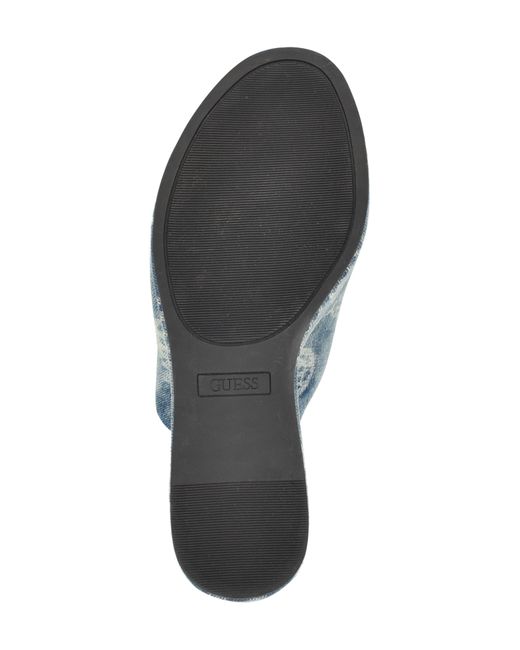 Guess Blue Yenise Platform Wedge Slide Sandal