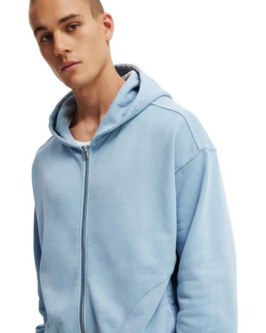 Cotton On Blue Cropped Zip Up Hoodie for men