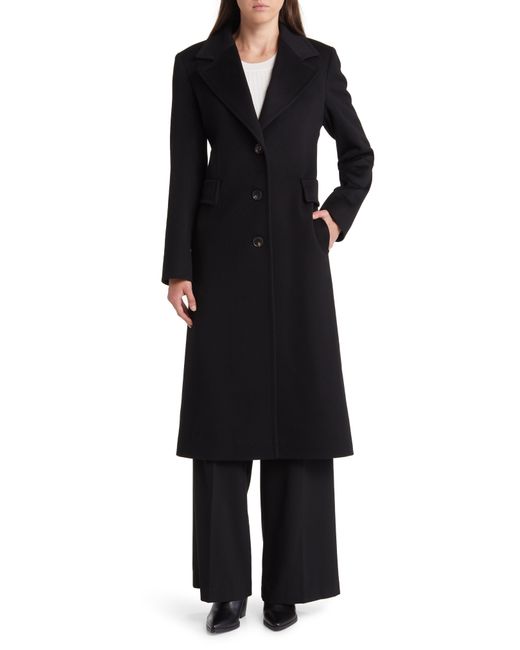 Black longline outlet wool coat