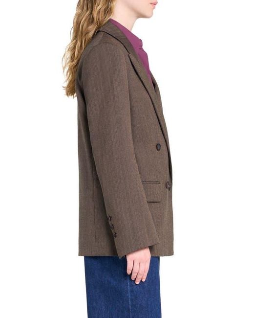 Twp Brown Harper Wool Blend Double Breasted Blazer