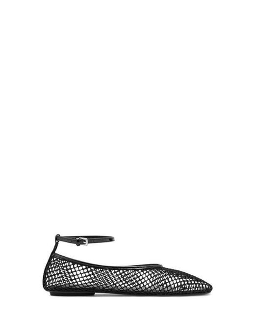 Mango Black Ankle Strap Ballet Flat