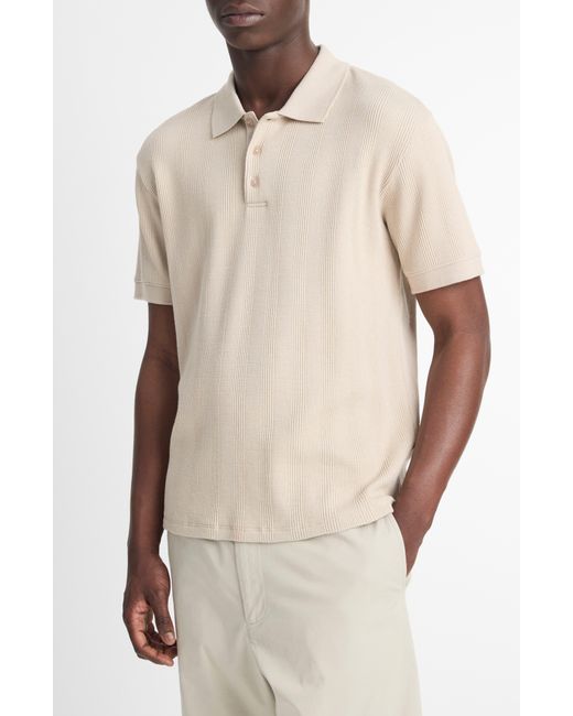 Vince Natural Textured Stretch Cotton Polo for men