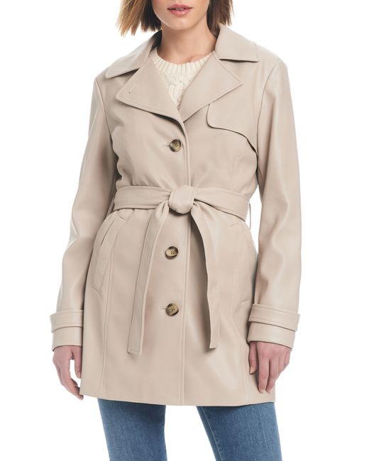 Sanctuary Natural Faux Leather Trench Coat