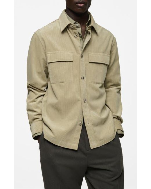 Mango Natural Regular Fit Corduroy Overshirt for men