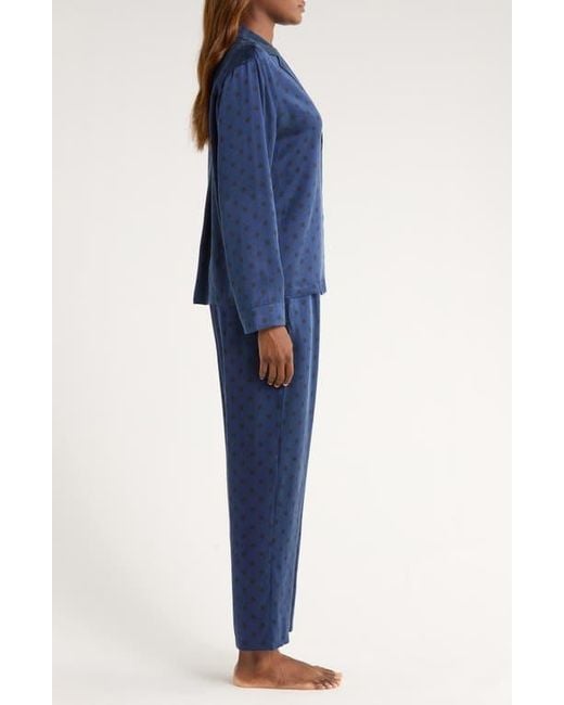 Lunya Blue Print Washable Silk Pajamas