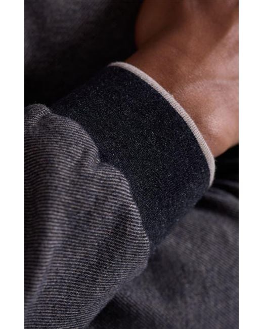 Bugatchi Black Mélange Quarter Zip Top for men