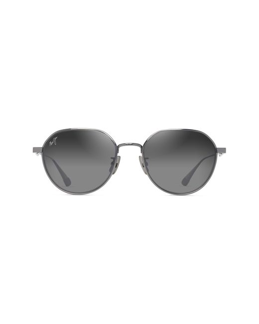 Maui Jim Gray Kaulana 55mm Gradient Polarized Round Sunglasses for men