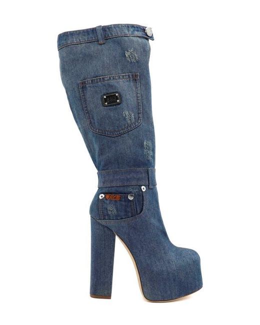 Zigi Blue Candida Platform Knee High Boot