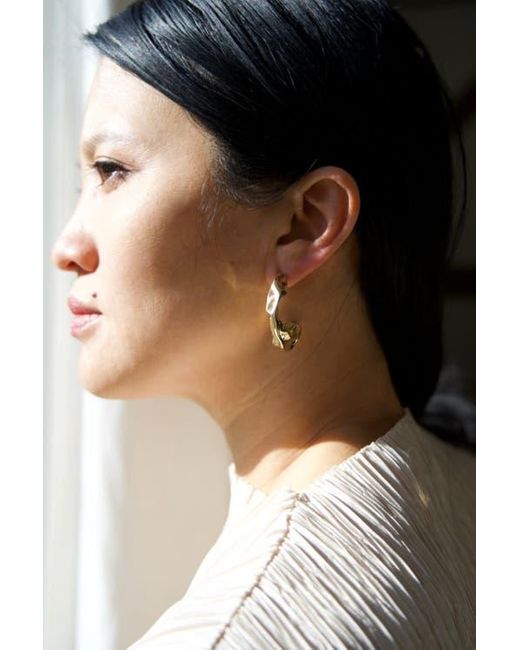 Odette New York White Fender Hoop Earrings