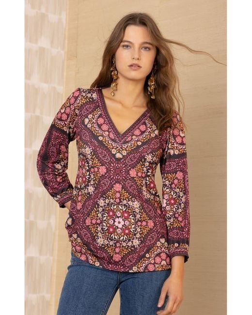 Hale Bob Red Paloma Jersey Top