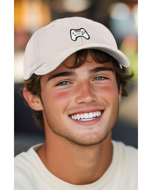 Alix White Game Controller Embroidered Hat for men