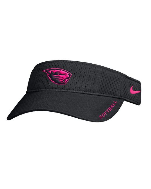 Nike Black Oregon State Beavers On-Field Softball Authentic Ace Performance Adjustable Visor for men