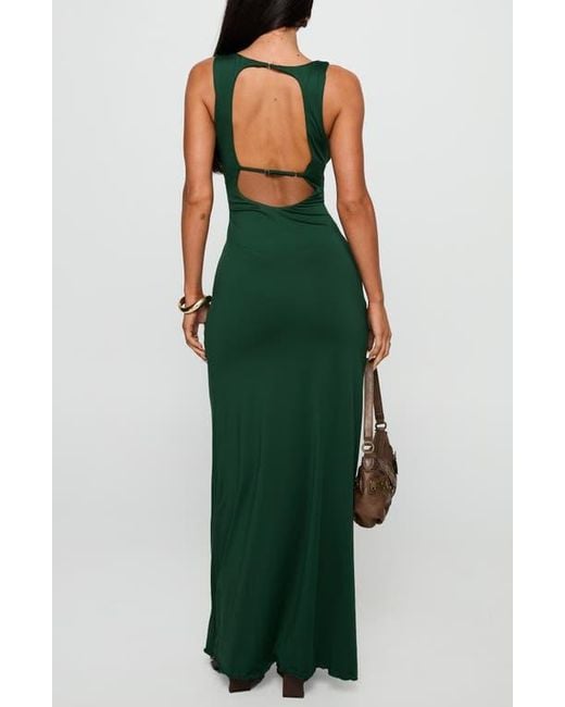 Princess Polly Frederica Plunge Neck Maxi Dress in Green | Lyst