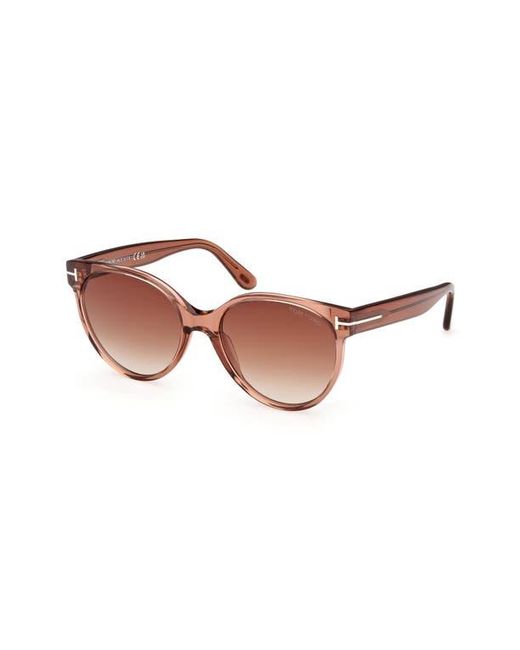Tom Ford Pink Tallulah 56Mm Gradient Round Sunglasses