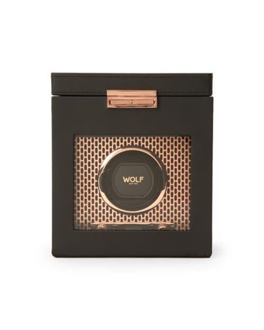 Wolf Metallic Axis Single Watch Winder With Storage for men