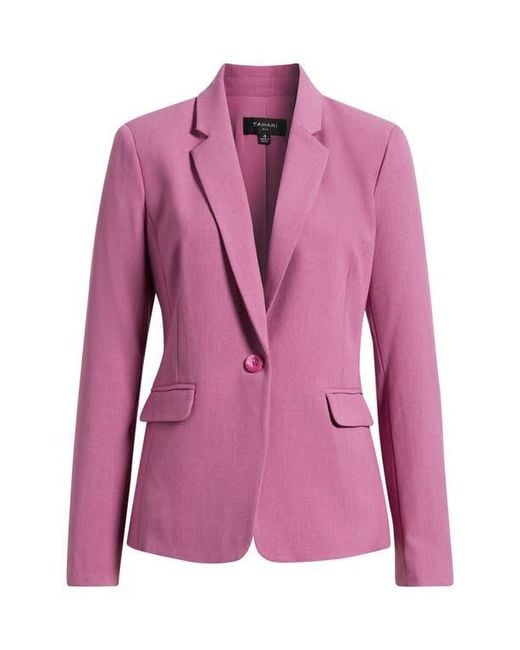 Tahari Pink One-Button Blazer