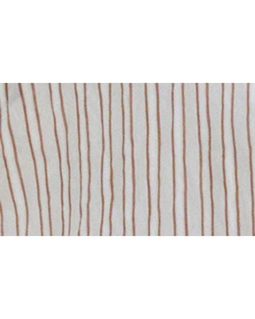 Mango Brown Stripe Sheer Long-Sleeve Button-Up Shirt