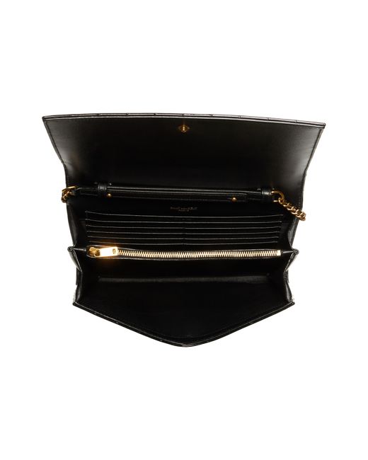 Saint Laurent Cassandre Quilted Patent Leather Envelope Wallet On A